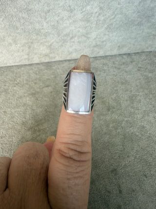 Anillo Plata Ley 925 con Piedra nacar