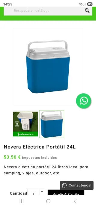 Nevera Eléctrica Portátil 24L Azul