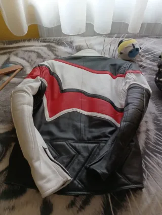 Chaqueta Moto Cuero Tricolor.. talla S