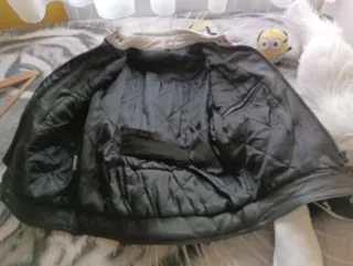 Chaqueta Moto Cuero Tricolor.. talla S