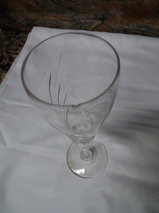 Lote 9 copas de champán de cristal