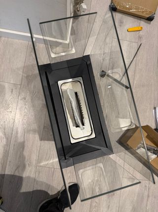 Chimenea Bioetanol Negra y Transparente