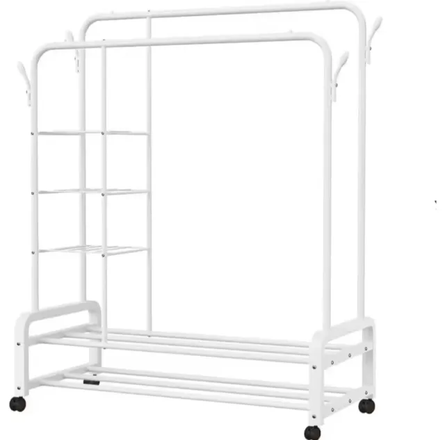 Burro perchero doble con estantes