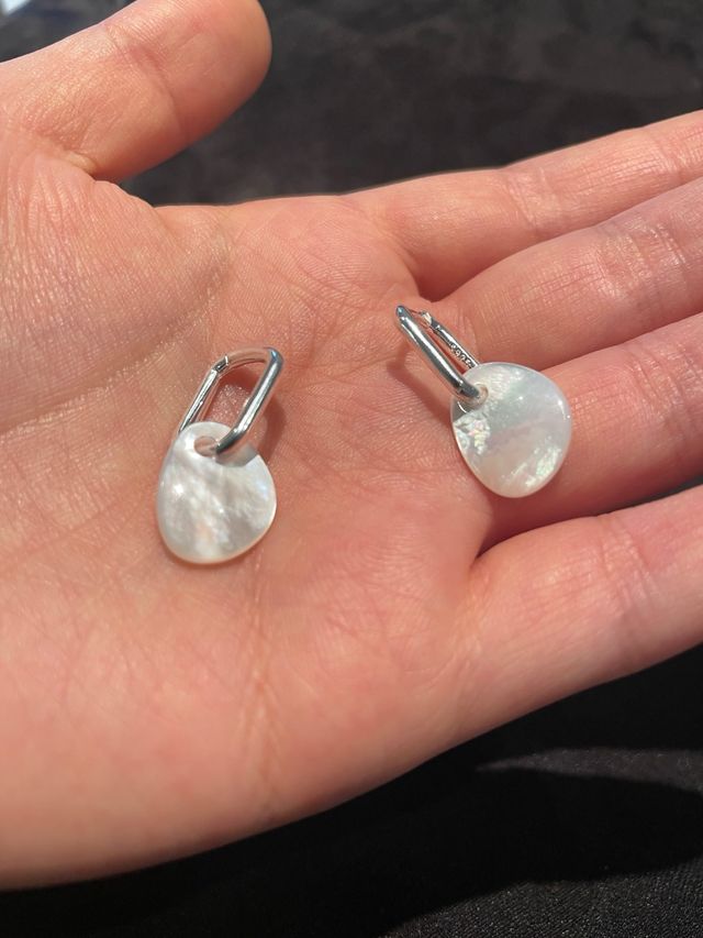 pendientes de plata y concha
