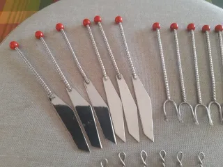 Set Posate Aperitivo Rosse e Argento