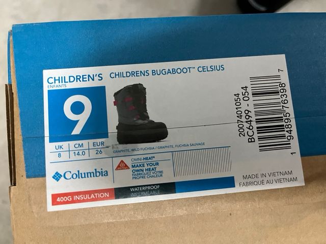 Botas Columbia Niña Talla 26