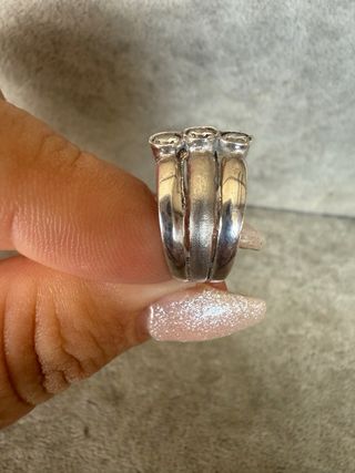 Anillo Plata Ley 925 con 3 Circonitas