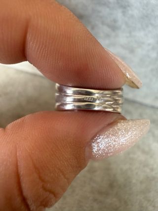 Anillo Plata Ley 925 con 3 Circonitas