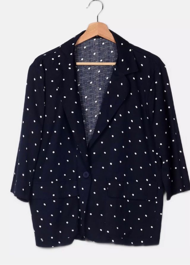 Blazer azul con lunares blancos Talla M
