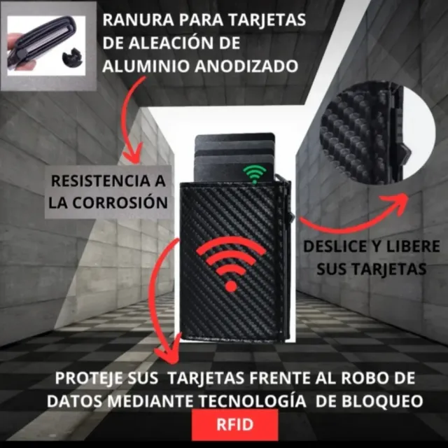 Cartera tarjetero hombre negro