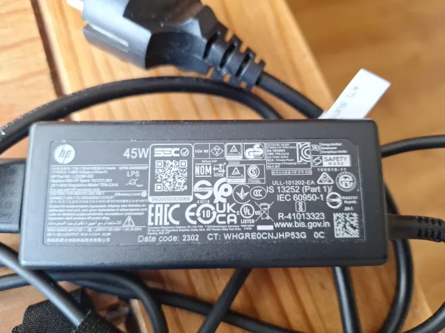 Cargador HP 45W Clavija azul