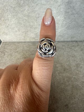 Anillo Plata Ley 925 Flor Rosa