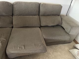 Chaiselongue sofá tela beige/gris