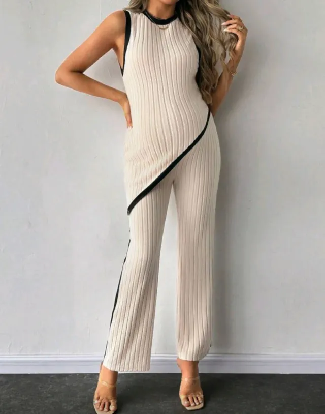 Conjunto premamá L beige y negro