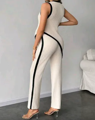 Conjunto premamá L beige y negro