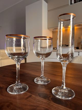 Calici cristallo Marcello Aglieri oro