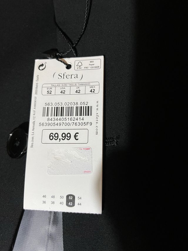 Chaqueta americana negra