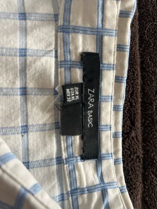 Camisa Zara cuadros azul y blanco