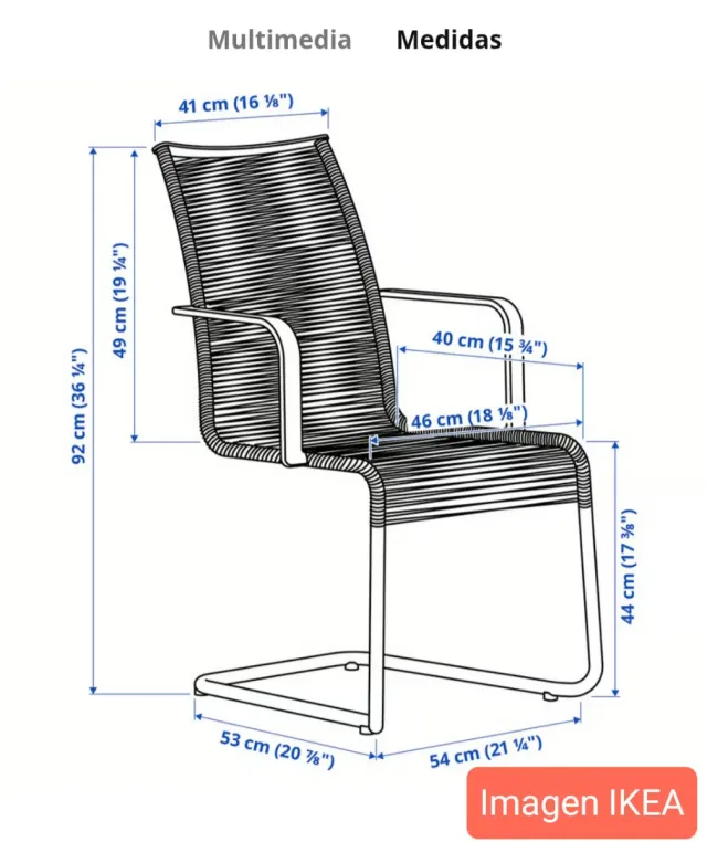 Dos sillas VÄSMAN Ikea con reposabrazos.