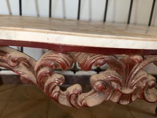 Mesa consola antigua mármol y madera
