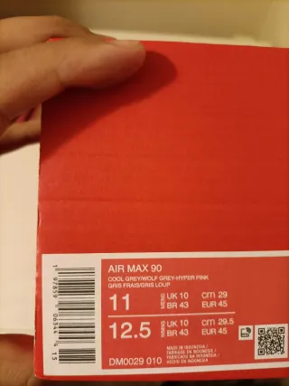 T45 Nike Air Max 90  Rosas