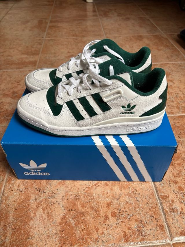 Adidas Forum Blancas y Verdes 42 2/3