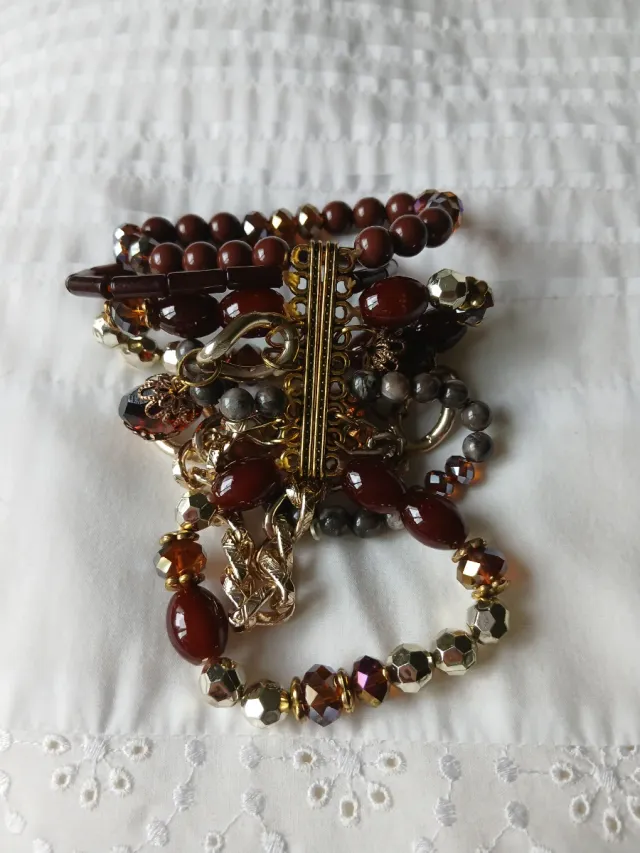 Pulsera Joya Marrón y Dorada