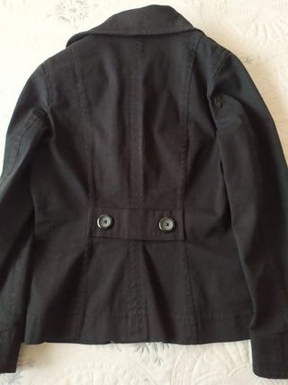 Cazadora tejido vaquero mujer negro