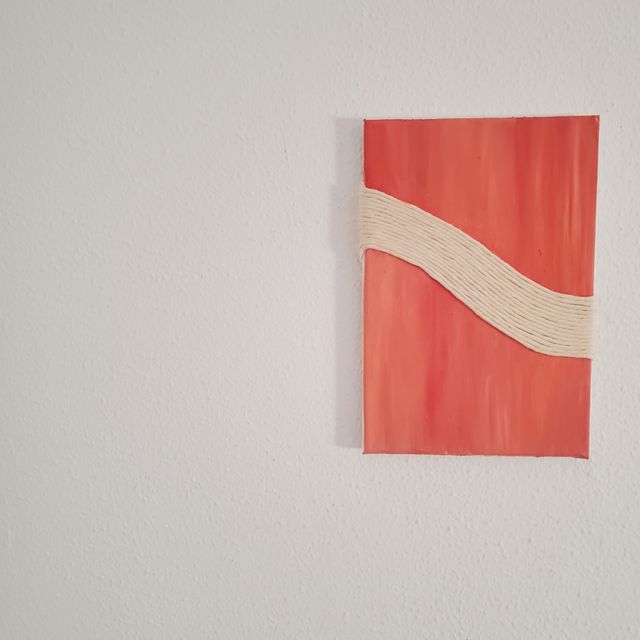 Cuadro Decorativo Minimalista Naranja y Beige