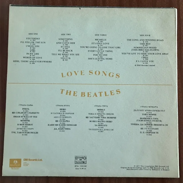 Vinilo The Beatles Love Songs