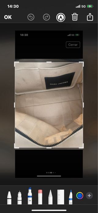 Bolso Tote Marc Jacobs Beige Negro