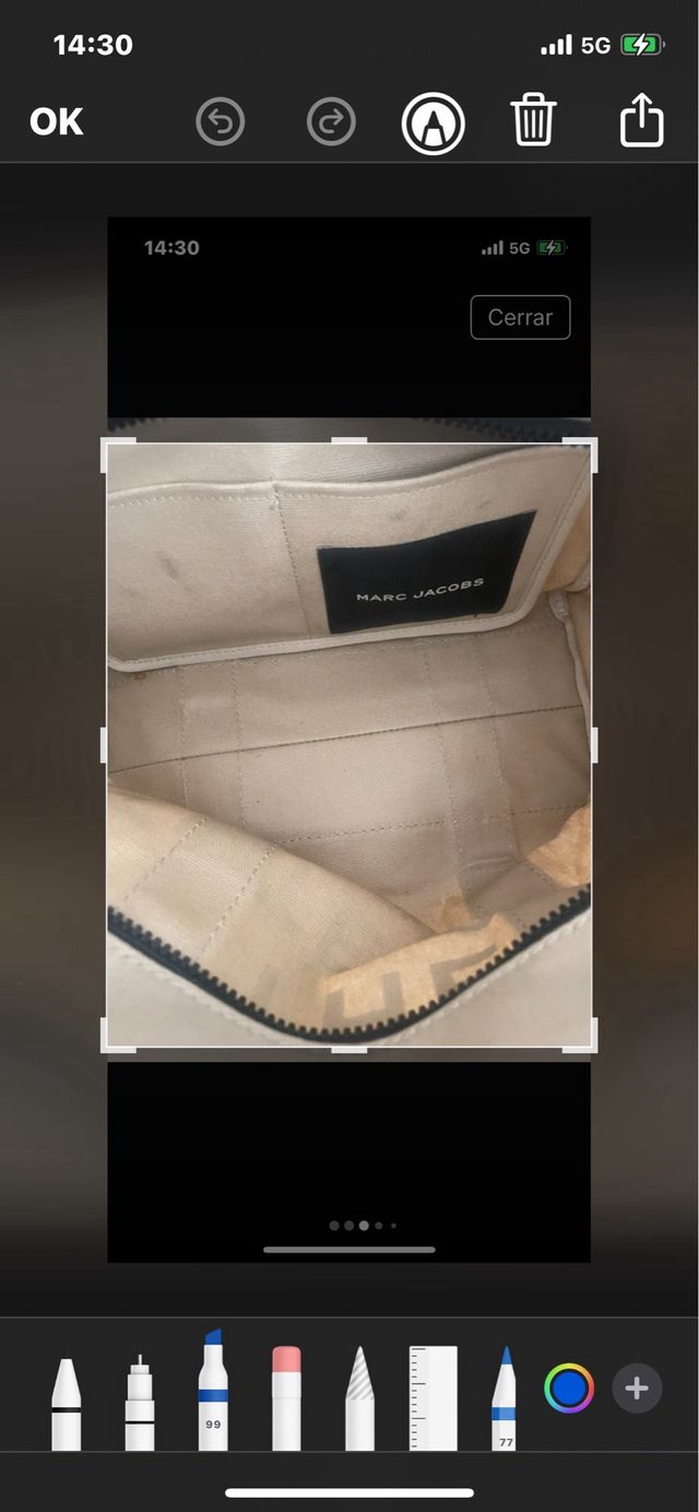 Bolso Tote Marc Jacobs Beige Negro