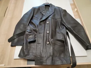 Chaquetón Cuero Vintage Marrón