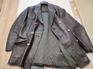 Chaquetón Cuero Vintage Marrón