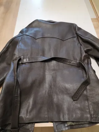 Chaquetón Cuero Vintage Marrón