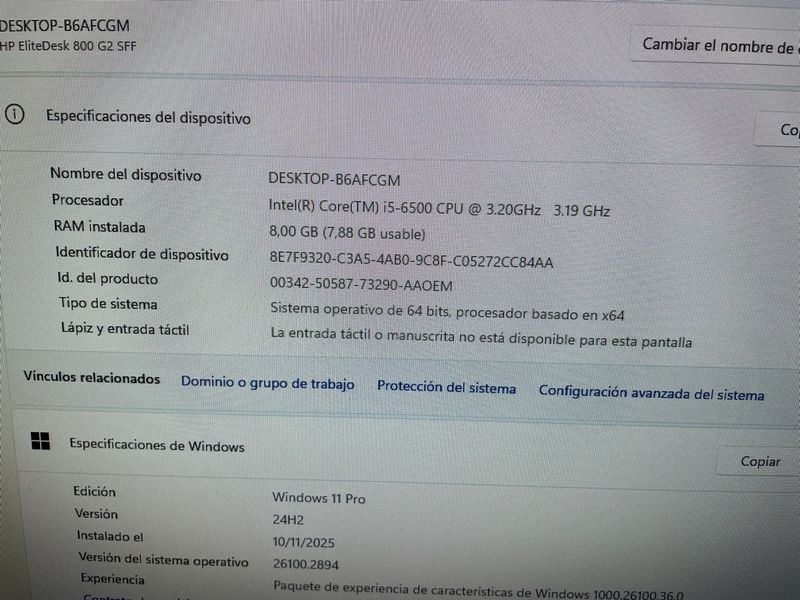 Ordenador HP EliteDesk 800 G2 SFF Negro afbeelding 2