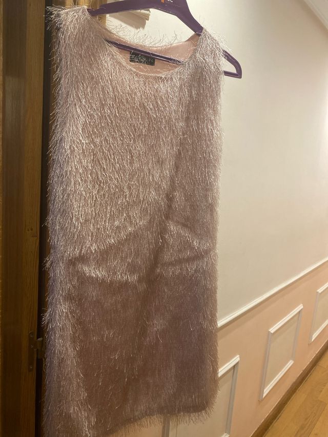 Vestido fiesta rosa pelo