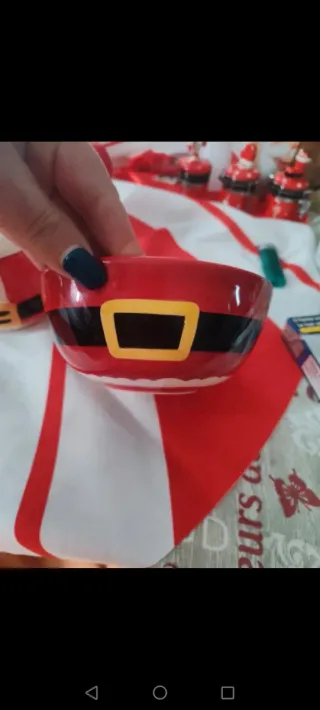 Set natalizio Babbo Natale ceramica