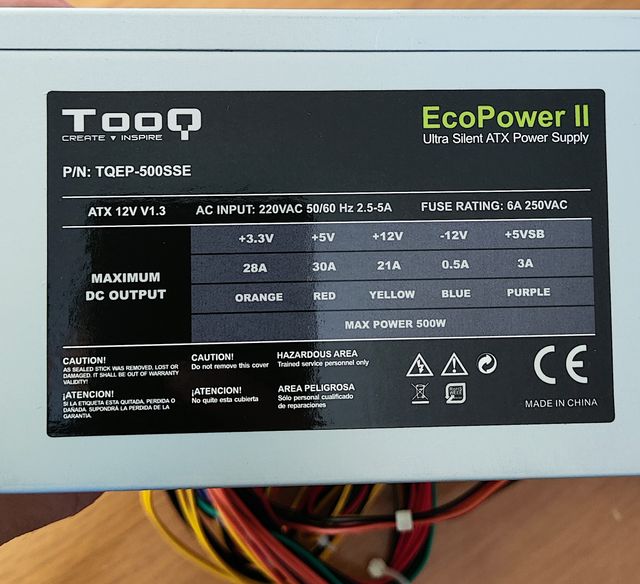 Alimentatore TOOQ 500W ECOPOWER II