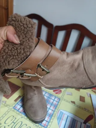 Botas beige/marrón talla 38