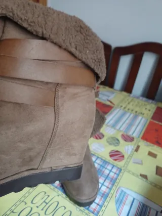 Botas beige/marrón talla 38