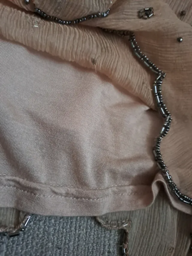 Blusa Seta Beige Oro Corallini Ricami