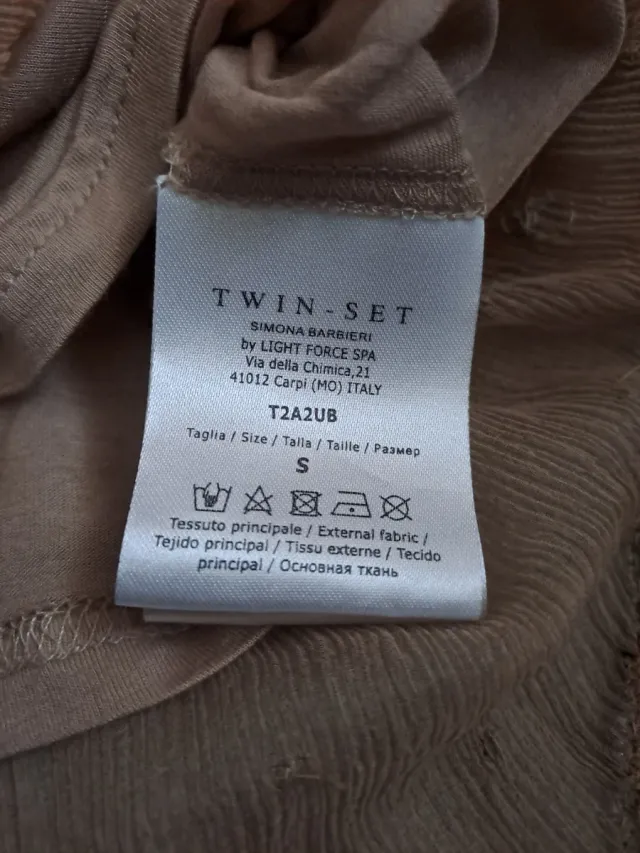 Blusa Seta Beige Oro Corallini Ricami