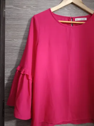 Camisa Sfera manga acampanada fucsia