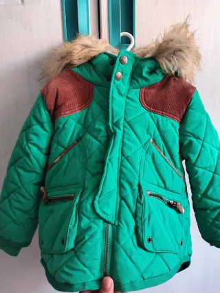 Chaquetón niño verde y marrón