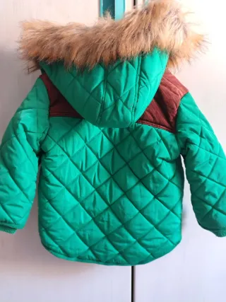 Chaquetón niño verde y marrón