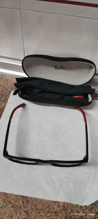 Montura de gafas Ralph Lauren negro mate y Rojas