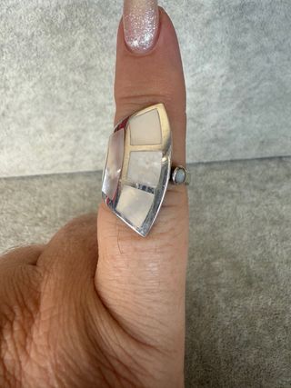 Anillo Plata Ley 925 Diseño Mosaico