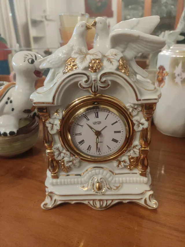 Reloj Porcelana Vintage Palomas Decorativo