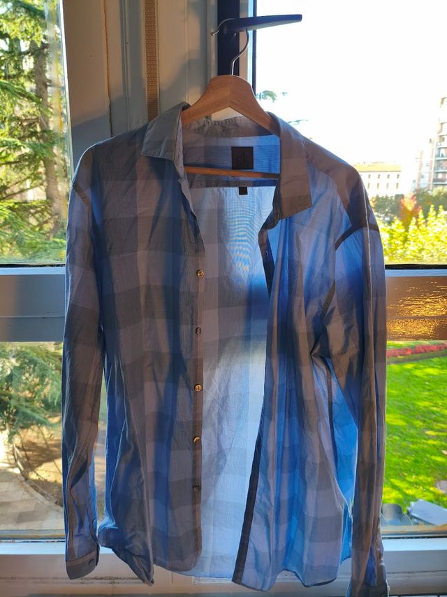 Camisa Calvin Klein cuadros azul Talla 44